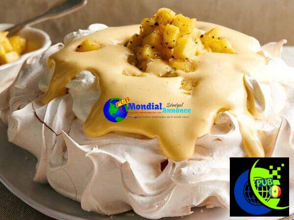 Zabaglione Pavlova with Pineapple and Dim Pepper