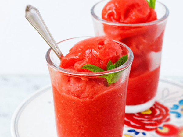 Strawberry Cantaloupe Sorbet