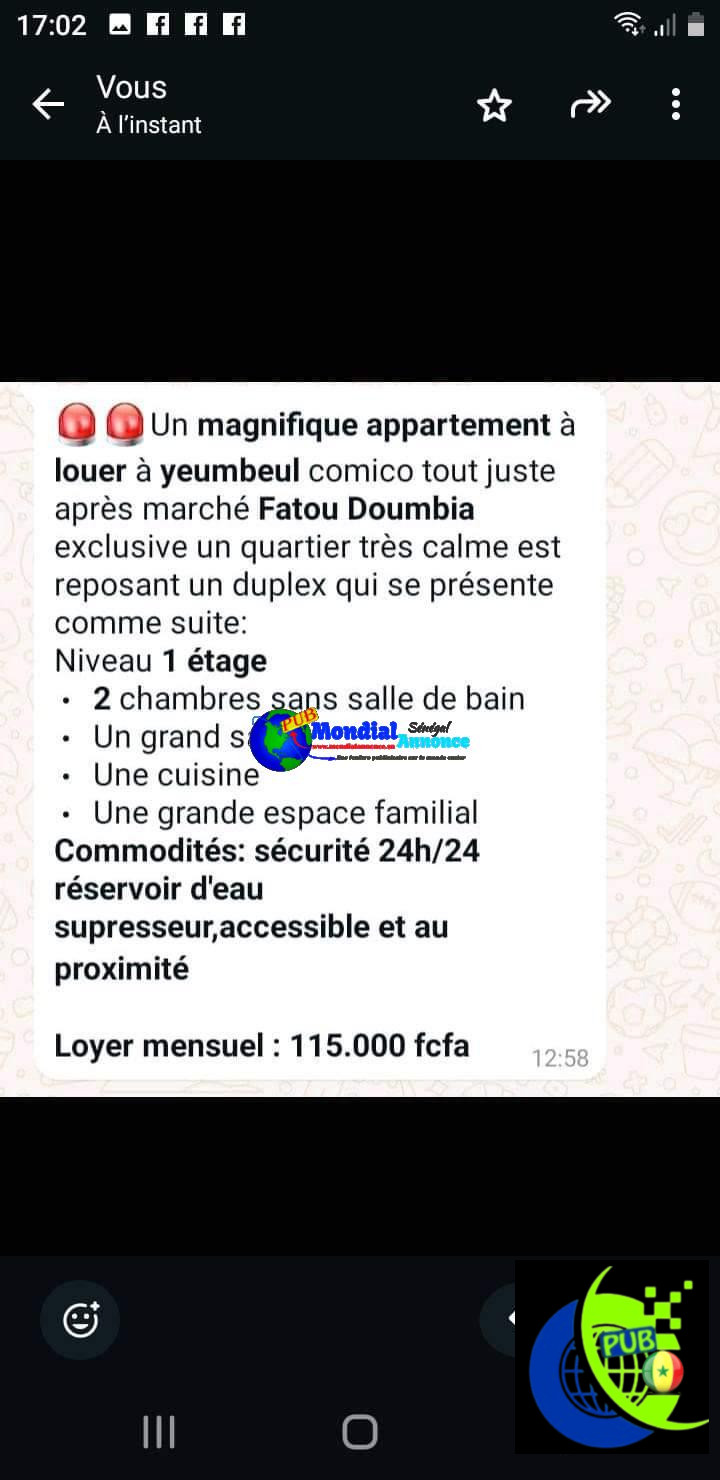Appartement à Louer – Yeumbeul