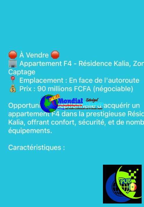 appart f4 résidence kalia à vendre zone de captageapartment f4 residence kalia …