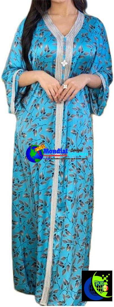 Abayas pour femmes Dubaï 2022 Robe Africaine longue Casual Kaftan Bleu M