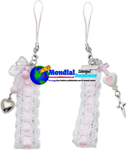 KASFDBMO : Breloques de téléphone ruban et cœur – Accessoires élégants pour sacs et clés (Lot de 2)