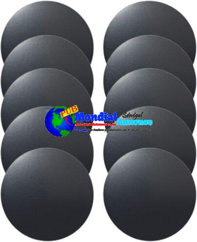 Plaques Métalliques rondes AORHOFJ Lot de 10  autocollantes pour téléphone portable, accessoires de voiture, noir
