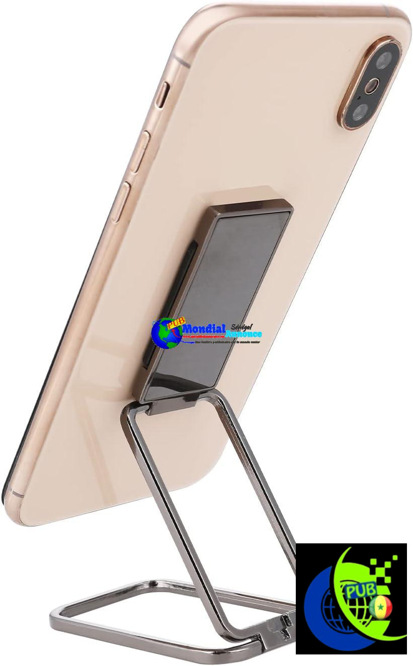 Cobee Support pour Anneau de Téléphone Portable Doigt Béquille, Rotation à 360° Pliable en Métal Ultra Mince Support de Poignée Arrière pour Téléphone Réglables pour Support Noir