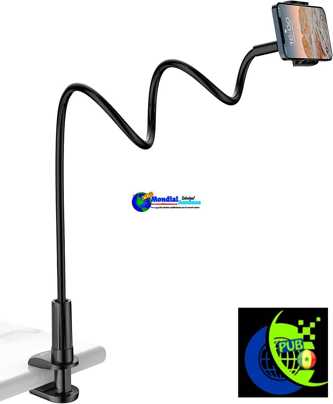 TRYONE Support de téléphone pour lit Flexible Long Bras réglable en col de Cygne pour iPhone, Smartphone, Longueur Totale 90cm/35 Pouces