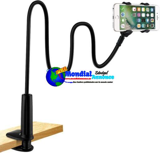 Support Téléphone Lit, Flexible Long Bras Rotation 360° Réglable pour iPhone – Samsung et Huawei