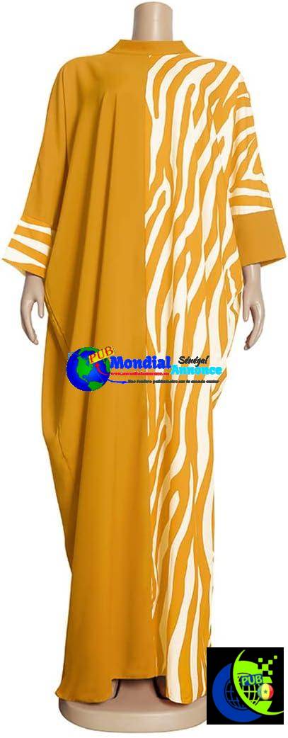 Robes Africaines pour Femmes Mode Afrique Vêtements Hip Hop Femme Vêtements Africains Décontractés Dashiki Robe Africaine Jaune Taille Unique