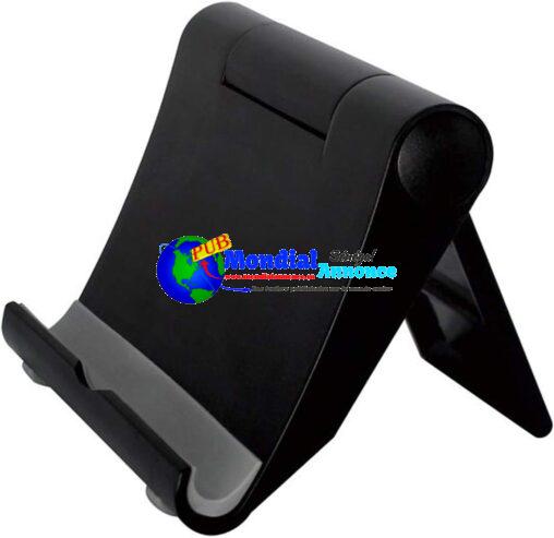 Support Téléphone Bureau Portable Noir Pose Téléphone Pliable 360° Porte Smartphone Ajustable pour iPhone et Android
