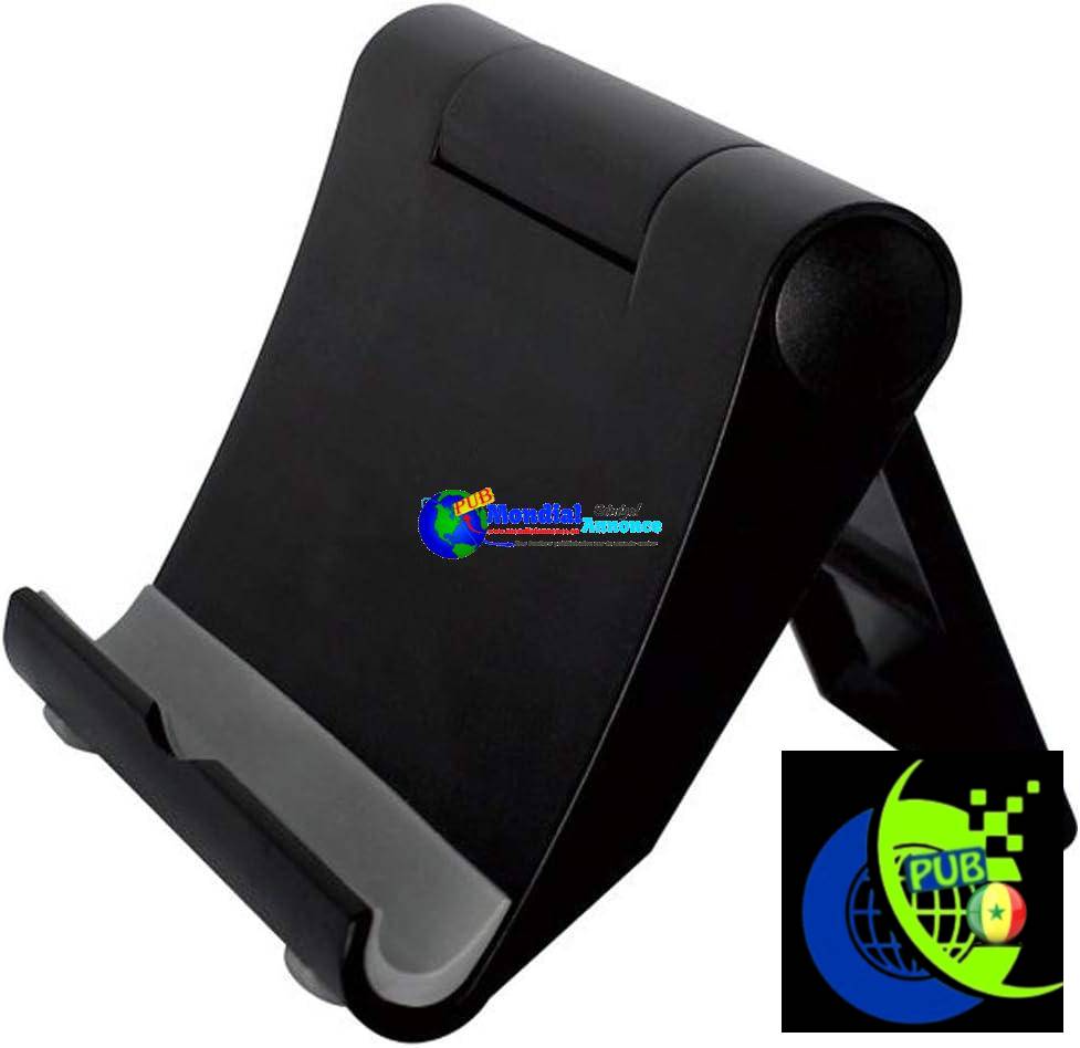 Support Téléphone Bureau Portable Noir Pose Téléphone Pliable 360° Porte Smartphone Ajustable pour iPhone et Android