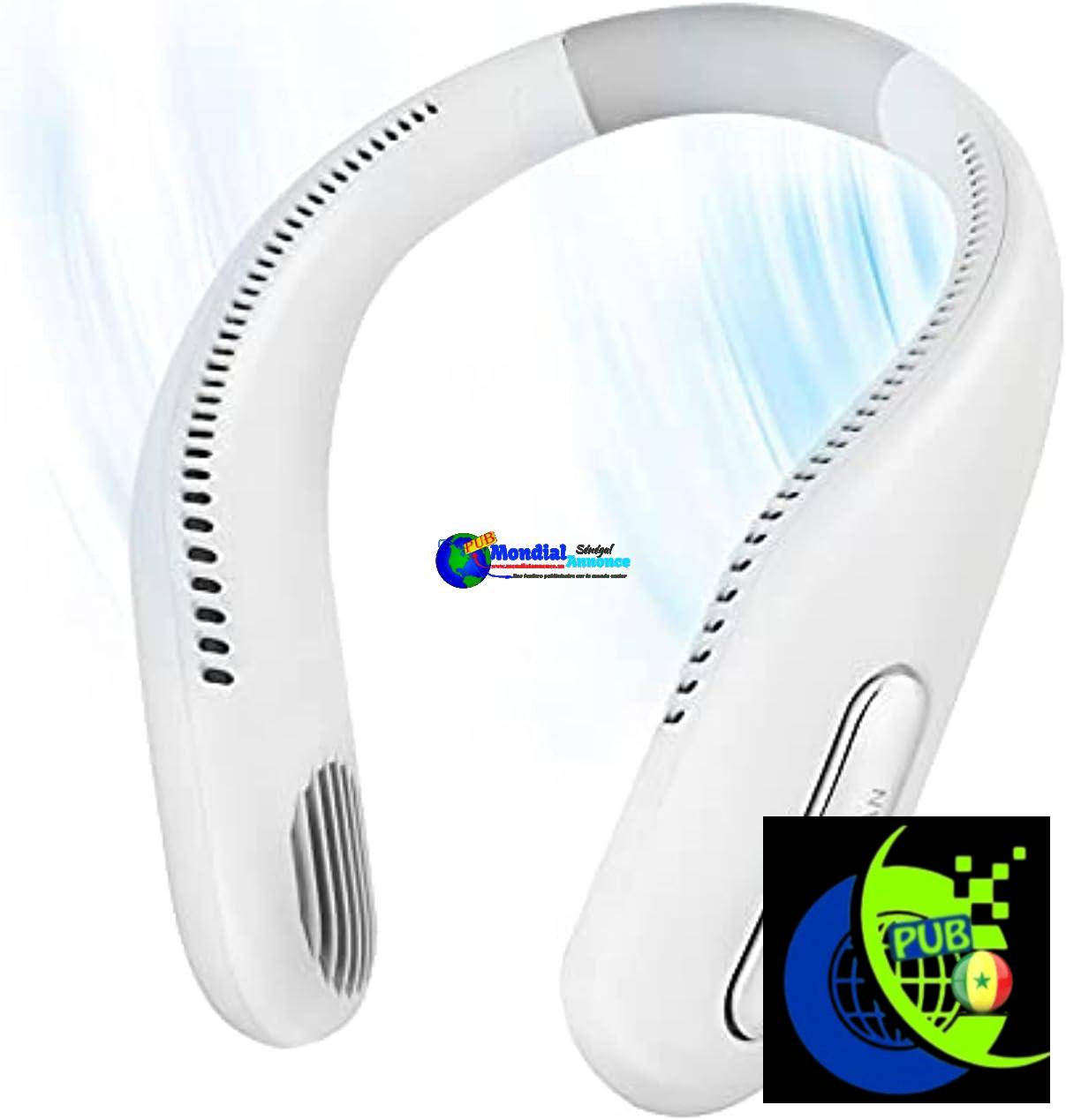 Yolidas Ventilateur de cou portable mains libres sans pales, Ventilateur à suspension à 360°
