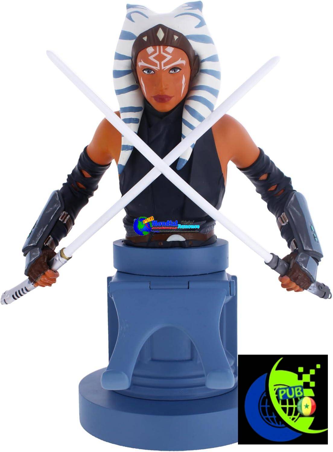 Cable Guys – Support d’accessoires de jeu Star Wars Ahsoka Tano et support de téléphone pour la plupart des manettes (Xbox, Play Station, Nintendo Switch) et téléphone