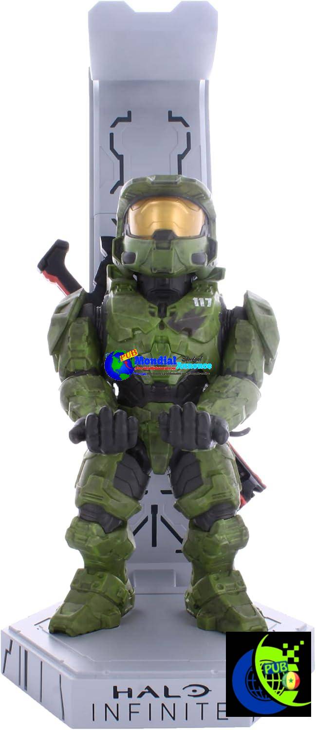Cable Guys – Master Chief Deluxe – Station d’accueil avec support pour casque, support d’accessoires de jeu et support de téléphone pour la plupart des manettes (Xbox, Play Station, Nintendo Switch) et téléphone