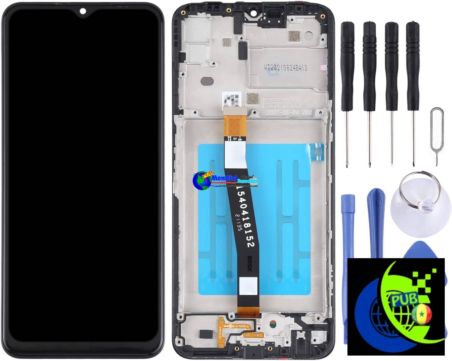 Écran LCD de téléphone Mobile Écran LCD d’origine pour pour pour Galaxy A22 5G SM-A226 Digitizer Full Assembly avec Cadre (Noir) Réparation