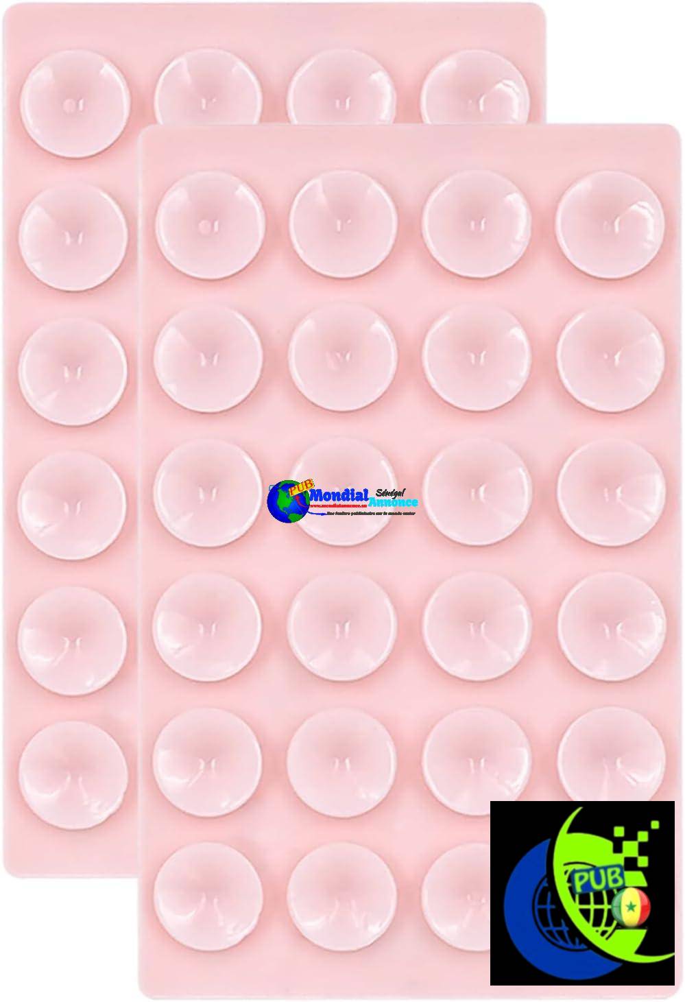 MOFALA 2PCS Support adhésif en Silicone pour étui de téléphone Compatible avec iPhone, Android (Rose Craie)