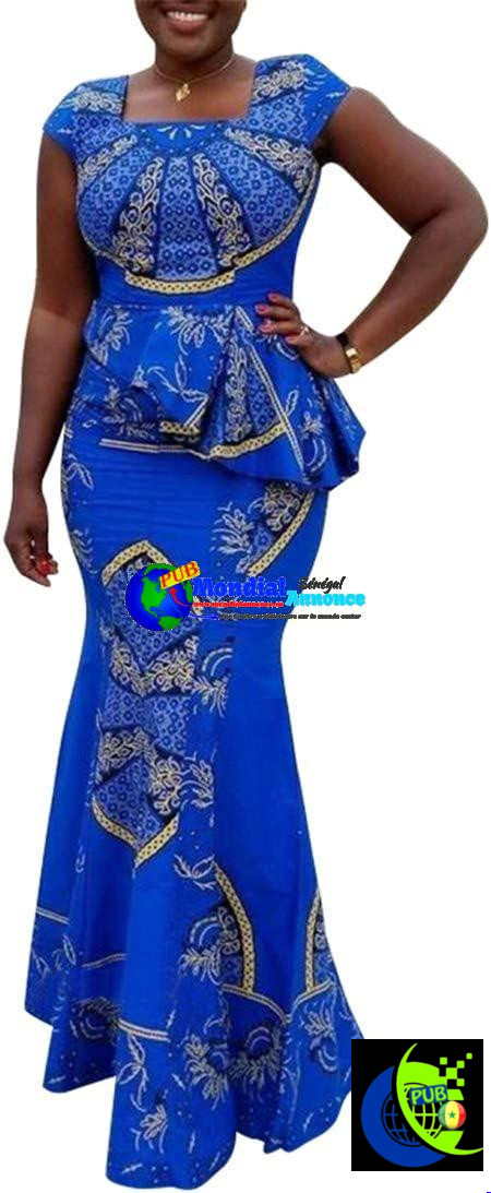 Robe Africaine VERWIN Manches Cap Col Carré