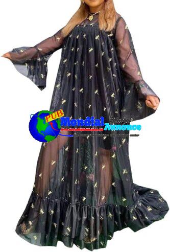 Robe Africaine Mode Broderie Longues Robes 2 Pièces Taille Unique