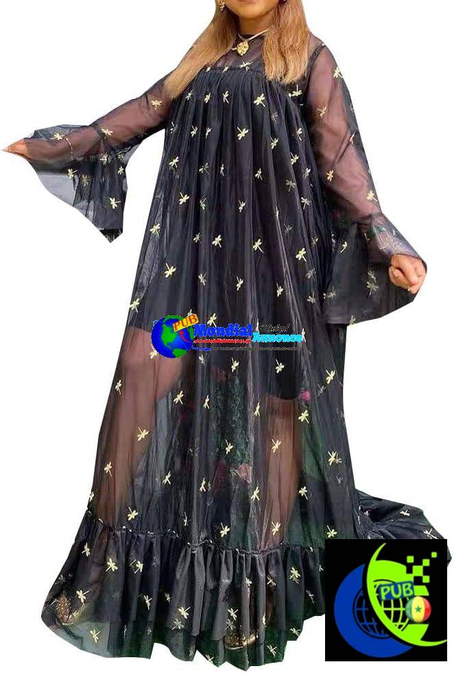 Robe Africaine Mode Broderie Longues Robes 2 Pièces Taille Unique