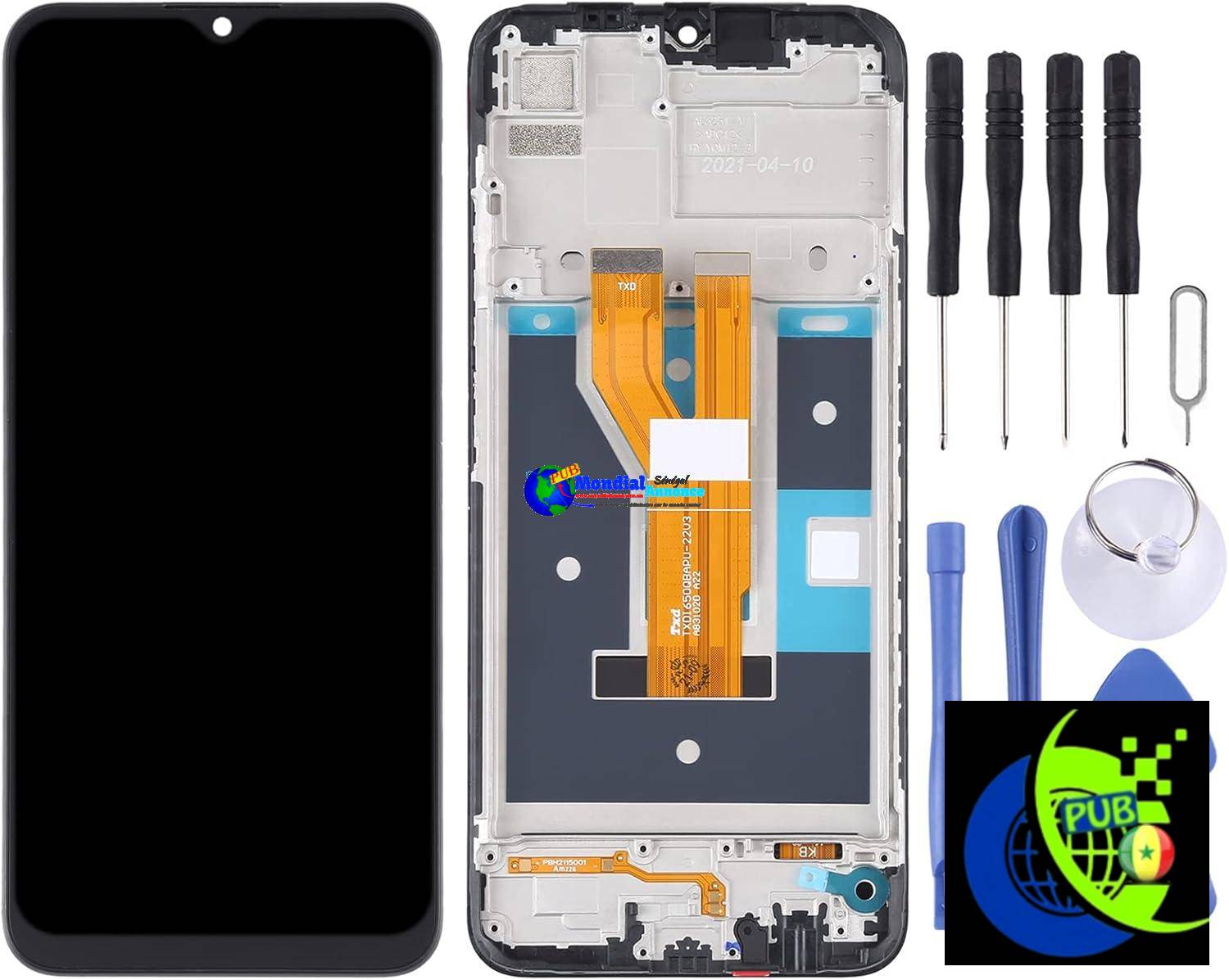 Écran LCD pour téléphone portable et numériseur avec cadre pour OPPO Realme C20 / Realme C21 / Realme C11 (2021) Pièce de réparation