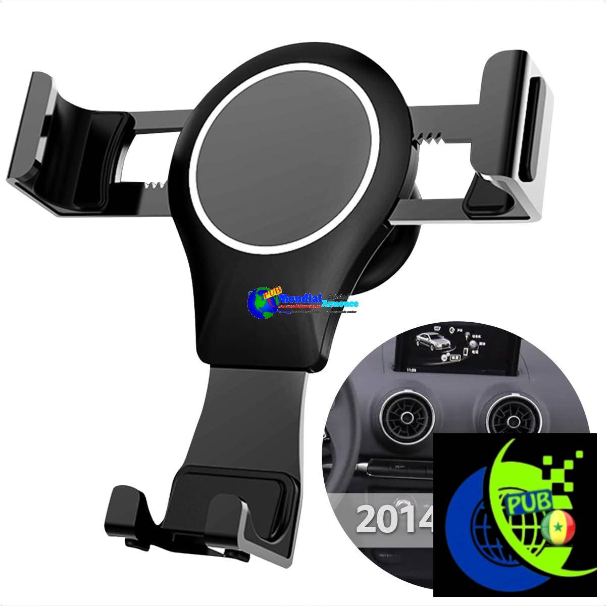TIGOADT Support Téléphone pour A3 8V, Porte Telephone Facile à Installer 2013 2014 2015 2016 2017 2018 2019 Hatchback Accessoire Gravity Auto Lock Stable sans Gigue Support Smartphone Phone Holder
