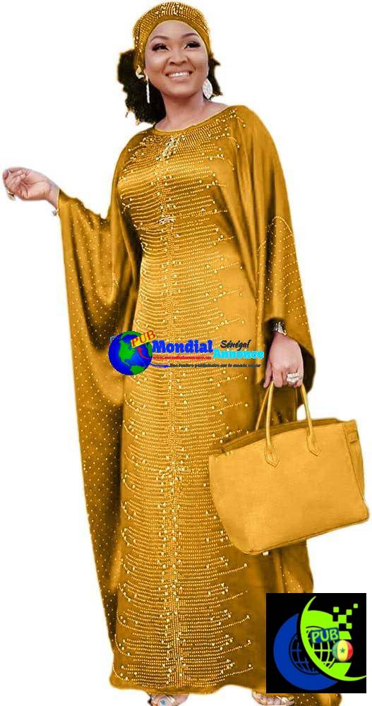Robes africaines HD pour femmes Robe longue caftan à perles et strass