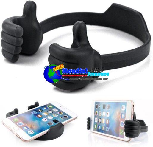 Kinizuxi Support de Téléphone Portable Thumbs Up Lazy Cadeaux pour Noël, Support de Téléphone pour Bureau, Smartphone iPhone, iPad, Samsung et Plus (Noir)
