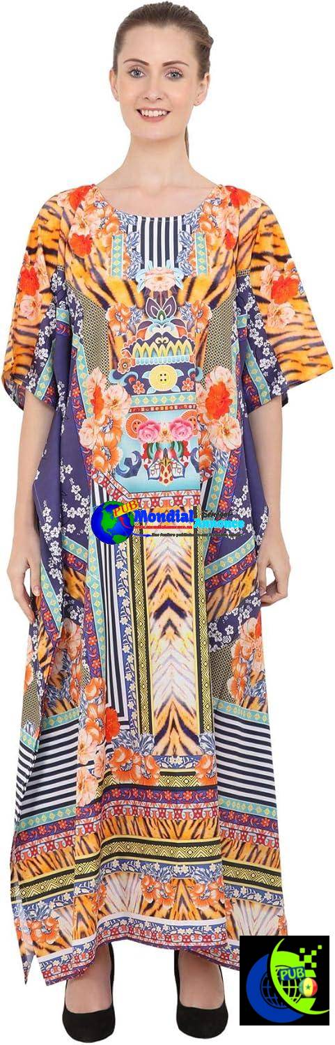 Robe caftan Miss Lavish London Caftans pour femmes adolescentes et adultes, de la taille standard à la taille plus