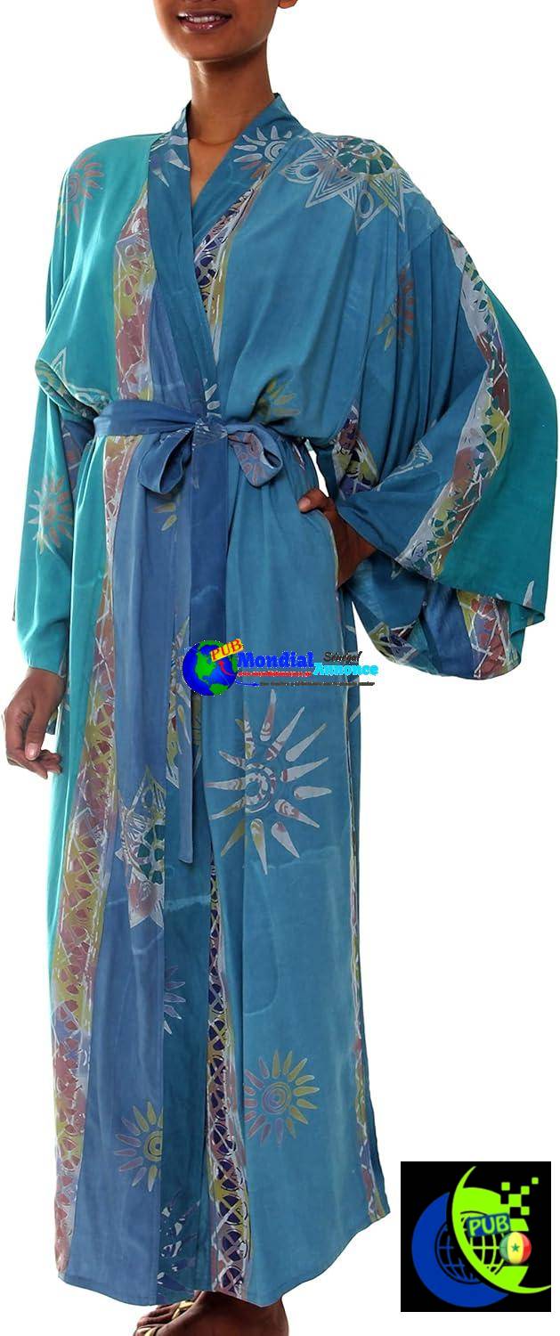 Robe longue de NOVICA à motifs batik peinte à la main pour Femmes