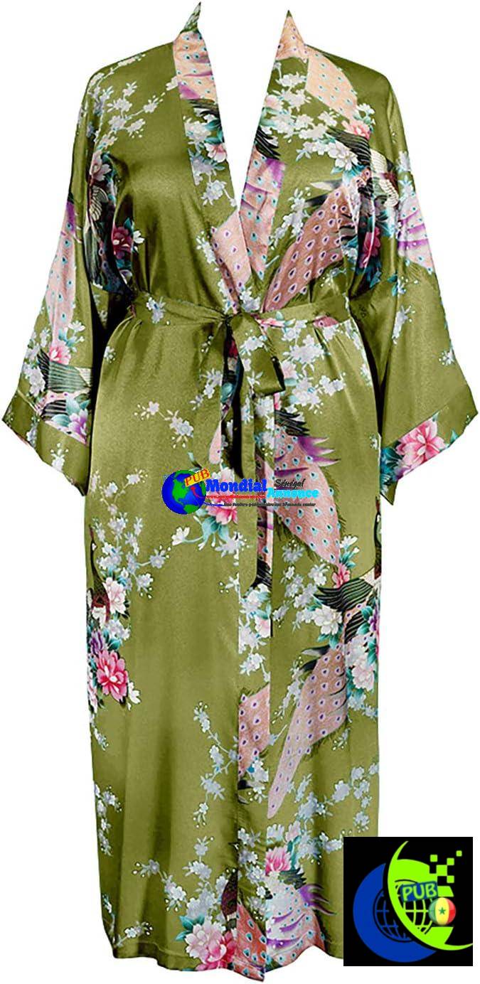 Robe longue kimono grande taille pour femme