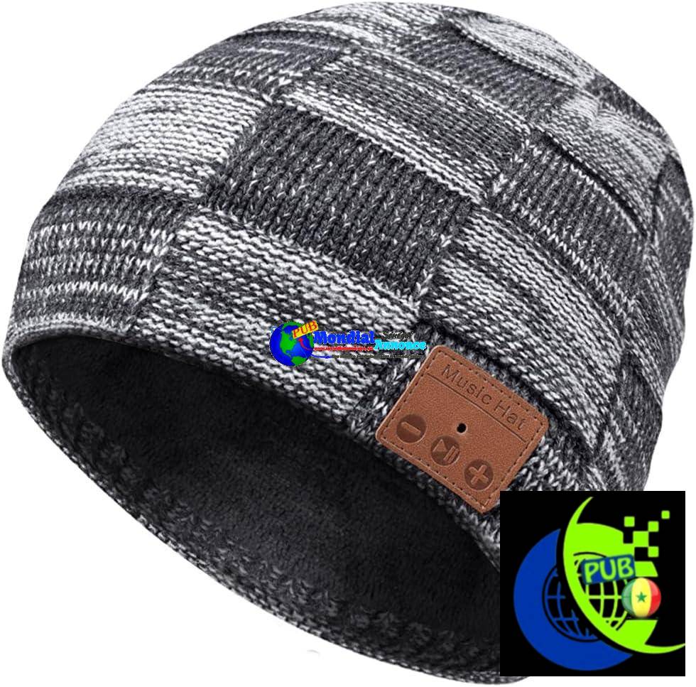 Idee Cadeau Homme Noel Original  Bonnet Bluetooth Cadeaux pour Femme & Homme Music Bonnet Bluetooth 5.0, Unisexe Bonnet Connecte Bluetooth Musique Bonnet, Chapeau d’hiver Bluetooth Cadeau Papa