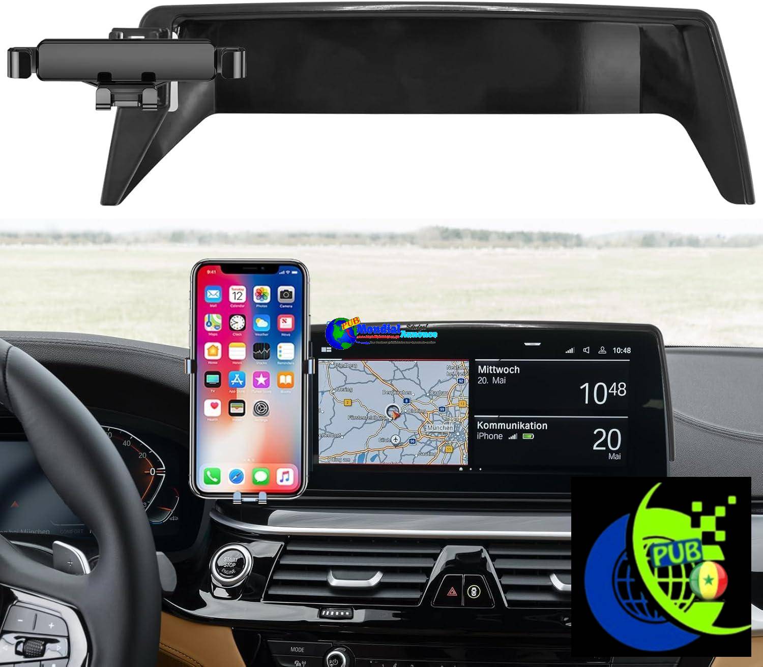 base de support de téléphone de voiture est compatible avec les modèles de voiture suivants : BMW Série 5 G30 G31 G38 530i 530e 540i M550i M5 2018 2019 2020 et BMW