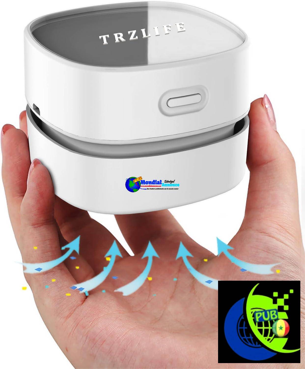 TRZLIFE Aspirateur de bureau, mini aspirateur, rechargeable, ramasseur de petits objets