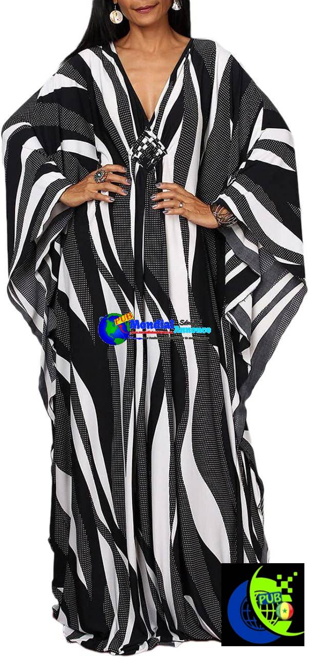 Robe de plage caftan imprimé ethnique