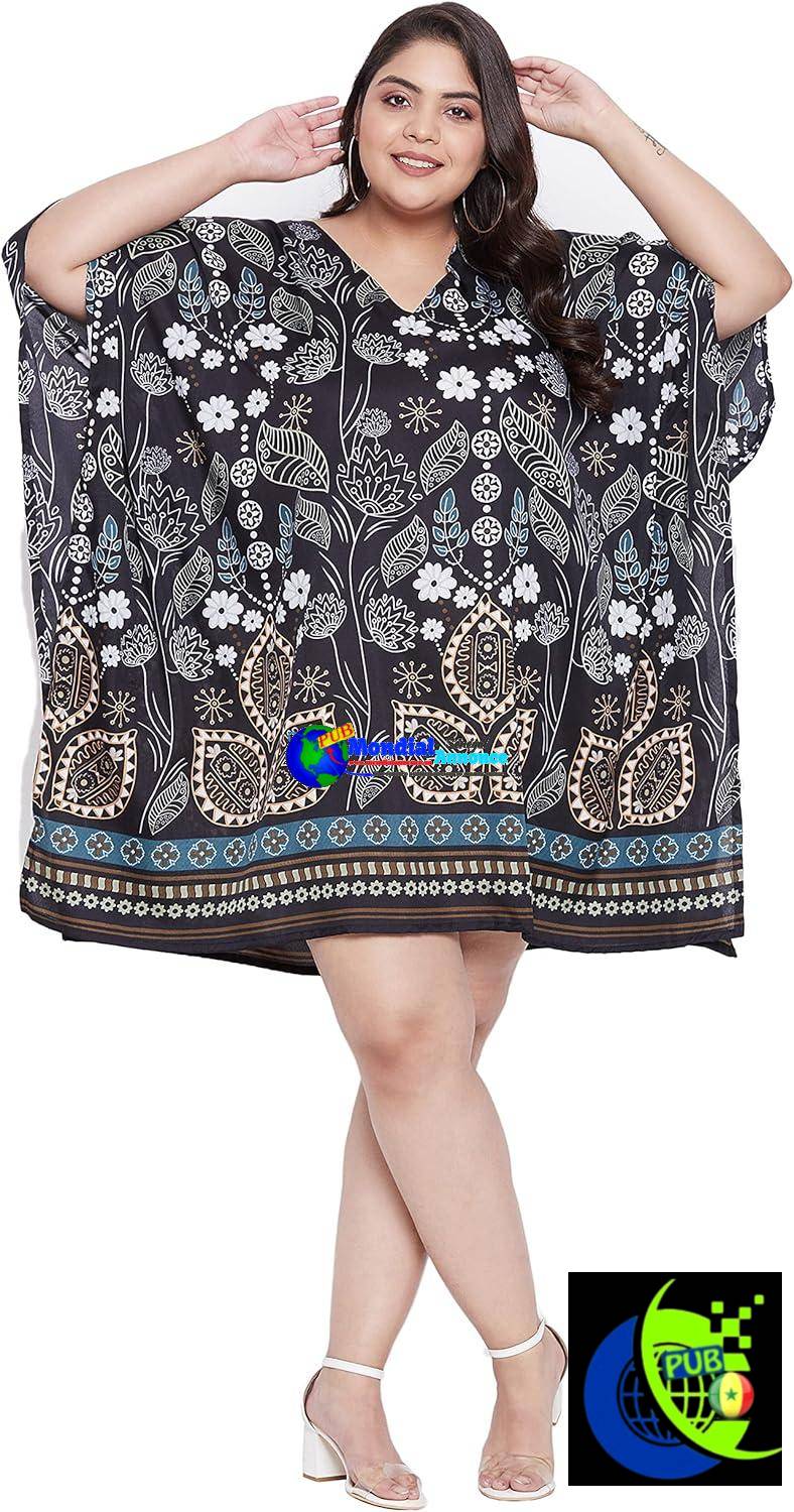 Caftan tunique mini robe de plage grande taille
