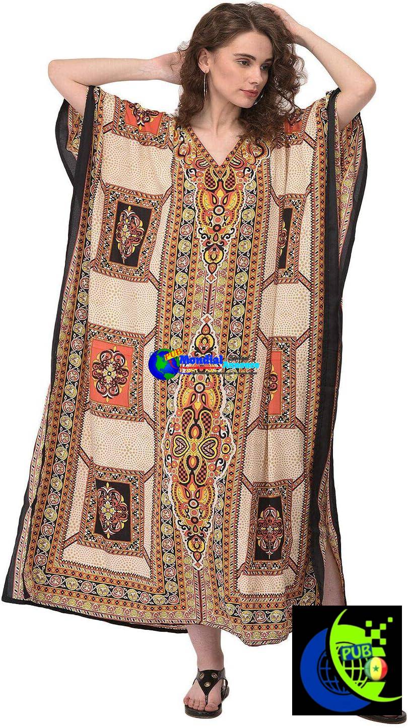 Oussum Caftan d’été en polyester grande taille pour femme