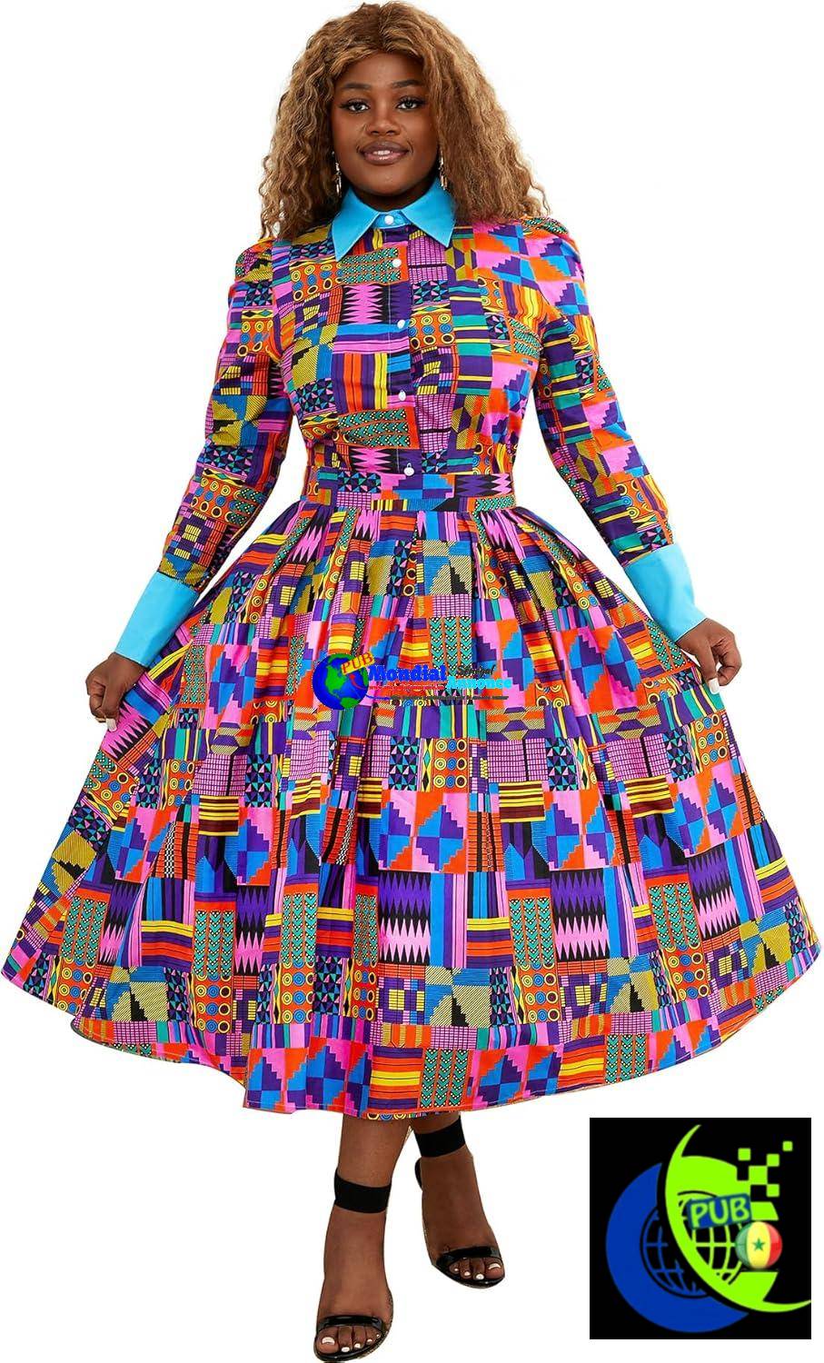 Ensemble jupe et chemisier imprimé africain pour femme
