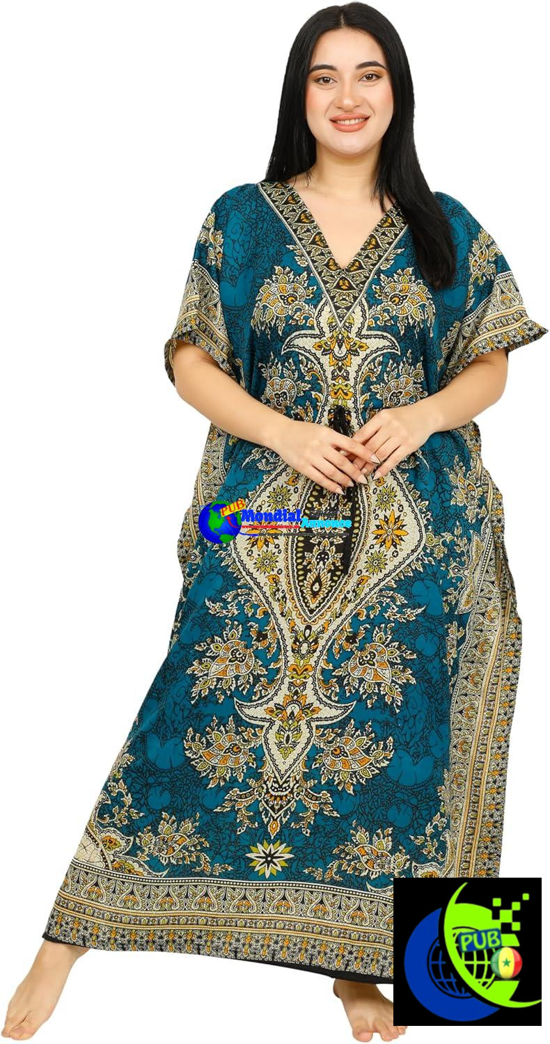 Caftan, Robes longues pour femmes, style kimono, style maxi en taille normale ou grande