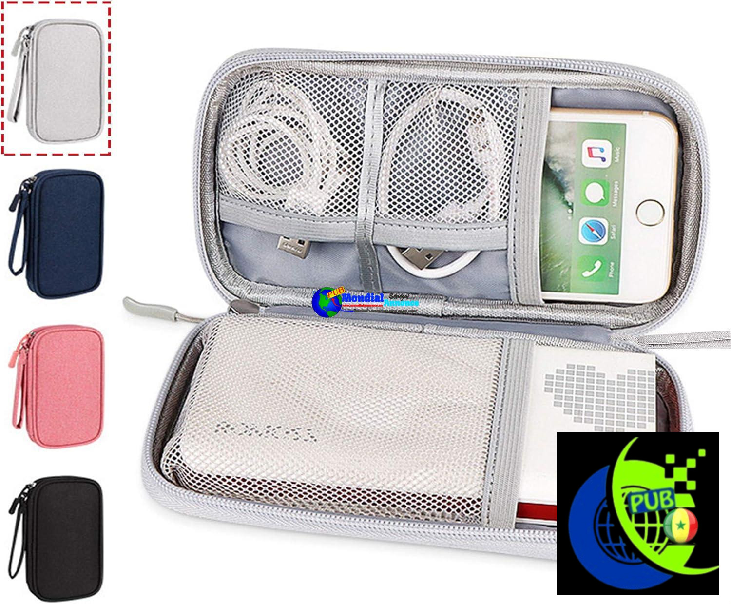 Sac à accessoires électroniques, pour cordon de câble/étui électronique, sac de rangement de câble portable étanche, de clés USB, de câble, chargeur