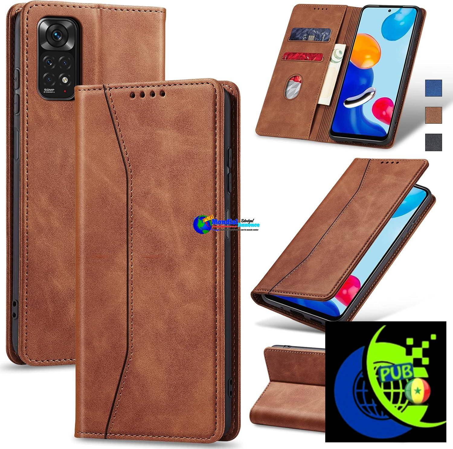 Jasonyu Coque pour Xiaomi Redmi Note 11 4G / Redmi Note 11S, Antichoc TPU Housse Etui Coque Cuir PU Portefeuille [Magnétique] [Porte Cartes] [Stand Fonction] Flip Coque