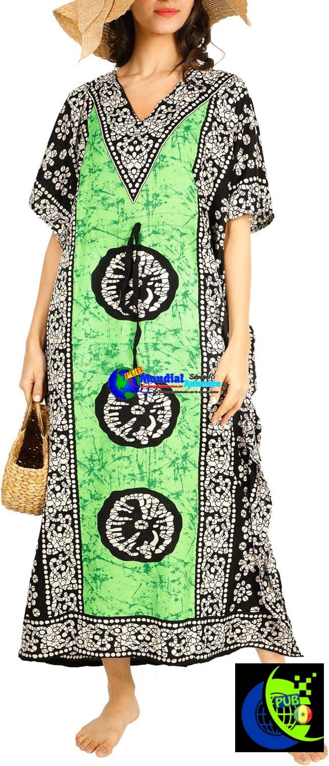 Robe Caftan pour femme, tunique kimono, Dashiki africain