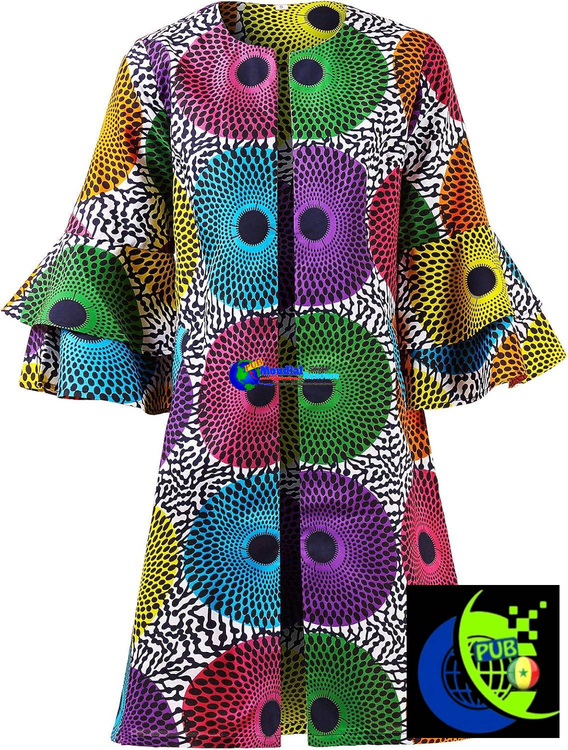 Shenbolen Veste imprimée africaine, tenue africaine, Dashiki Robe traditionnelle