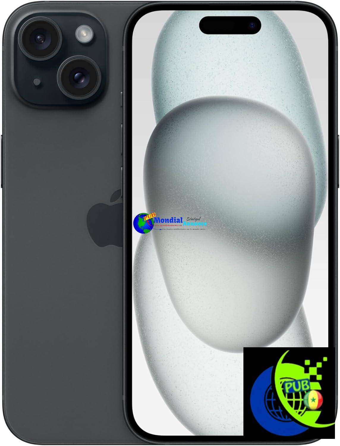 Apple iPhone 15 256Go – Noir (Reconditionné)