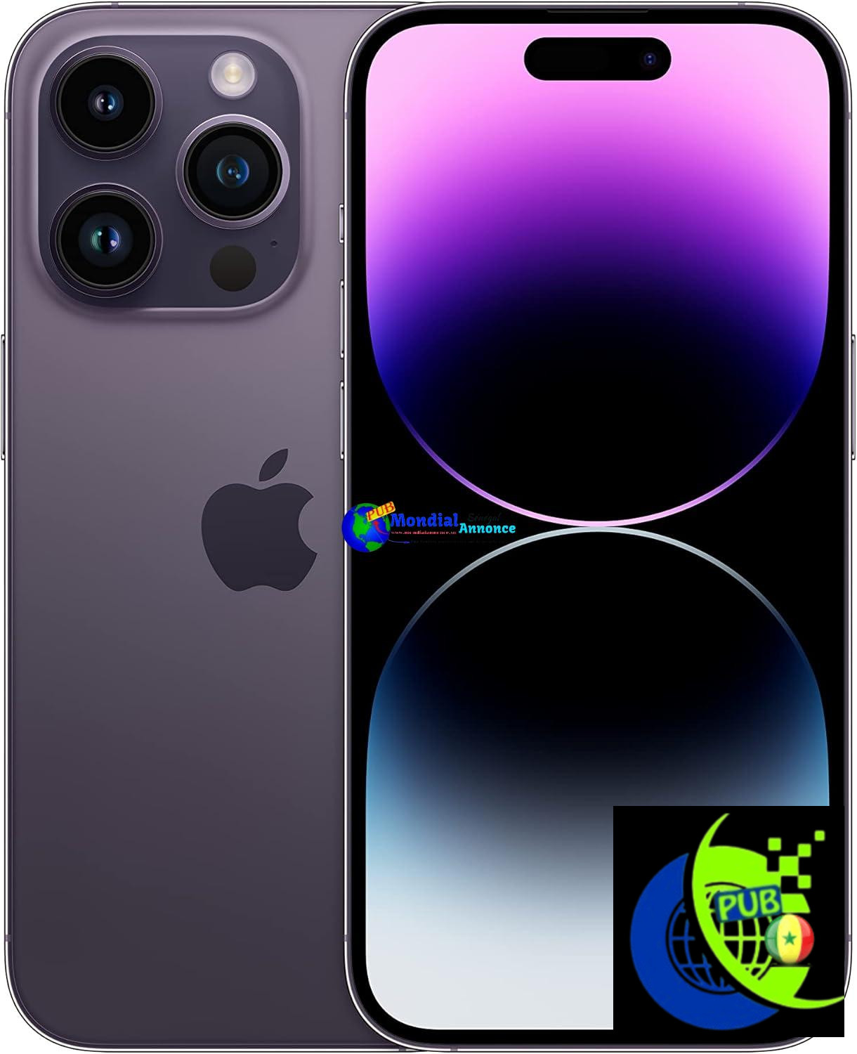 Apple iPhone 14 Pro 128Go – Violet Foncé (Reconditionné)