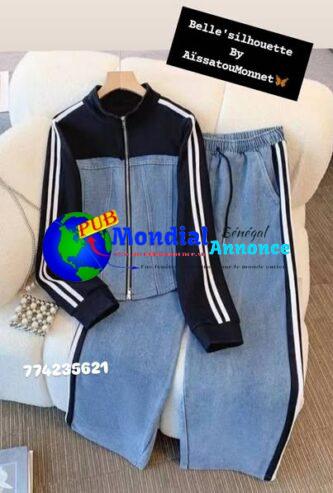 Ensemble Jogging 2 pièces Bas Large – Très Chic – à vendre