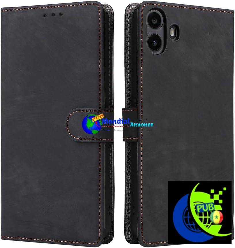 Coque Magnétique XINNI Housse pour CMF Phone 1 Etui, RFID Protect PU/TPU Cuir  Portefeuille, Noir