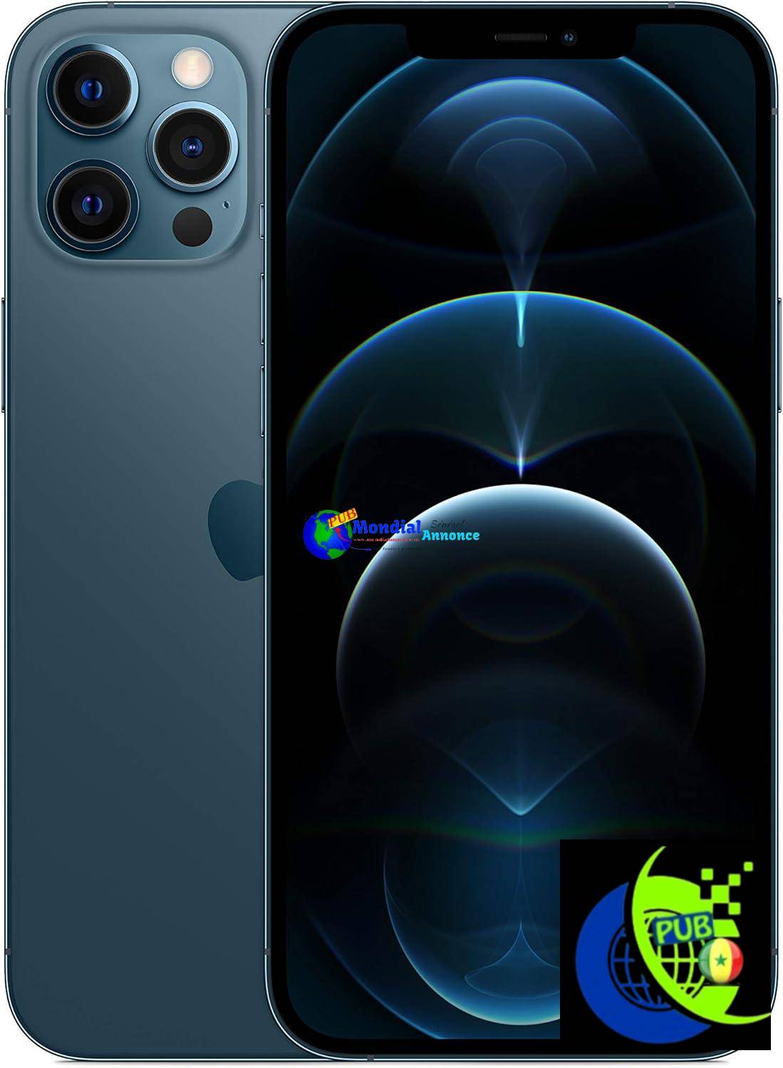 Apple iPhone 12 Pro Max, 128GB, Bleu Pacifique – (Reconditionné)