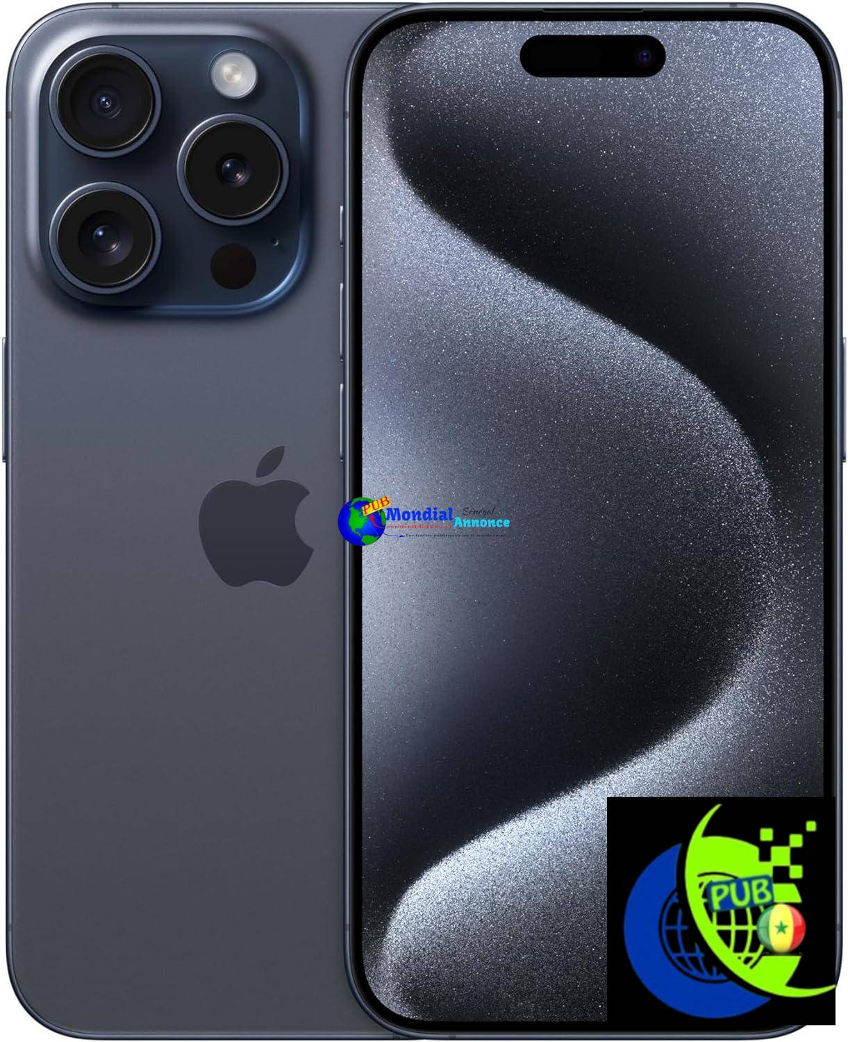 Apple iPhone 15 Pro 128Go – Titane Bleu (Reconditionné)