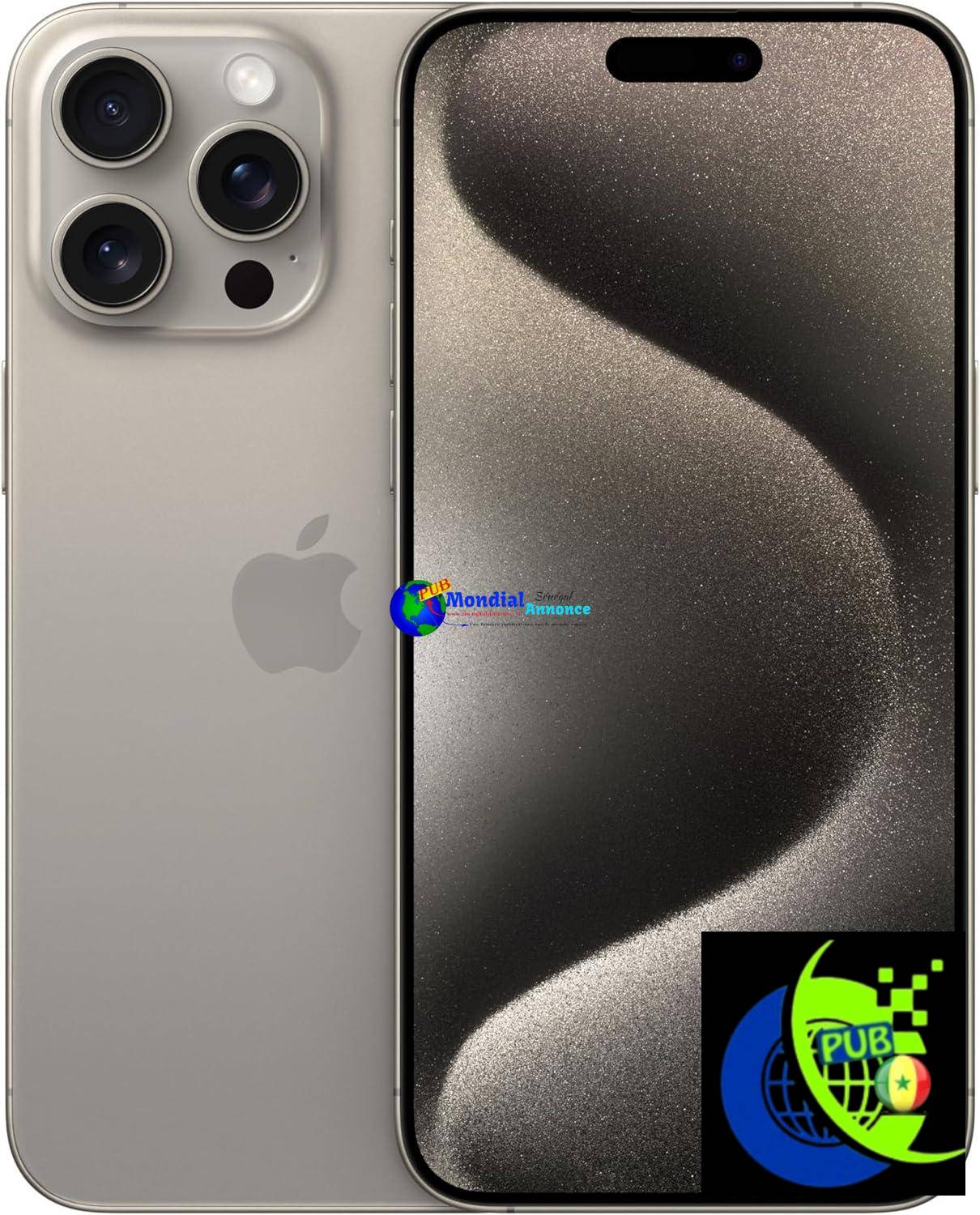 Apple iPhone 15 Pro Max 256Go – Titane Naturel (Reconditionné)