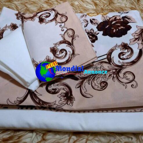 Draps de lit 6 pièces 100% coton – 7500 F seulement !