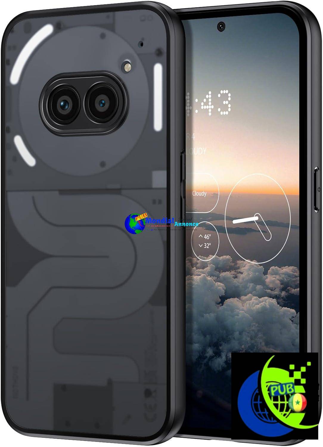 VENINGO – Coque Matte Translucide pour Nothing Phone 2a, Protection Antichoc et Antidérapante