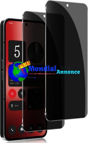 Holilo pour Nothing Phone (2a)/Nothing Phone (2a) Plus Anti-Espion Verre Trempé,2 Pièces 9H Dureté Privacy Verre Trempé Membrane Anti-Spy Protection D’écran Anti-Peeping Anti Rayures Film Protection